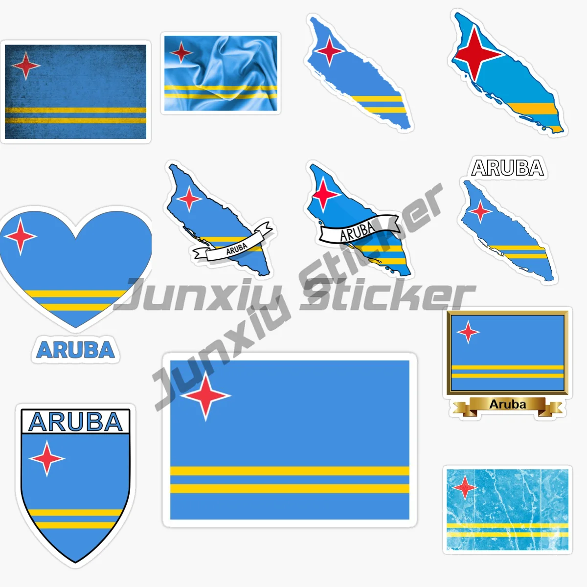 

ARUBA Netherlands Island Flag National Emblem Located in The Caribbean Car Sticker Fashion Motorcycle Car Style Protective Cover