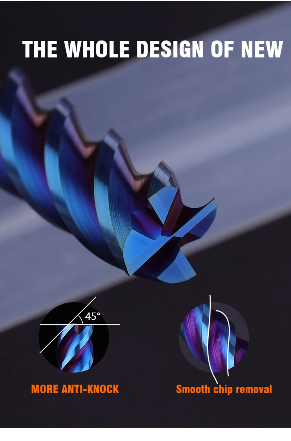 4-schneidiger HRC65 Hartmetall-Schaftfräser, Legierungs-Hartmetallfräser, Wolframstahl-Fräser, CNC-Schneidwerkzeuge für Stahl – Detail 4