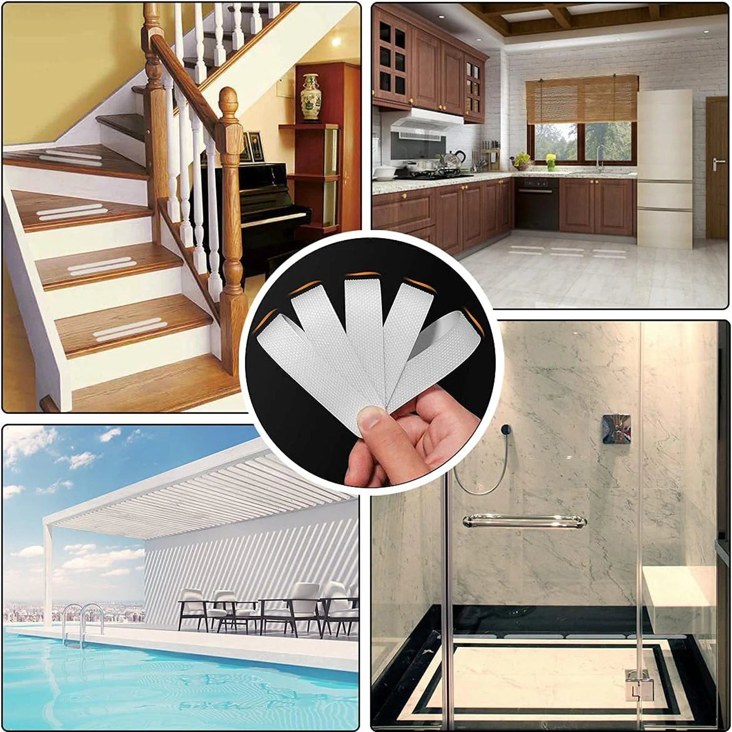 1 Roll of Diamond-Patterned Safety Anti-Slip Tape, 2.5cm X 10.6m Meters, Transparent Anti-Slip Tape for Indoor/Outdoor Stairs, Bathtubs, Bathrooms, Boats, Staircases, Pool Steps, Handles, Grips, Safety Anti-Slip Tape