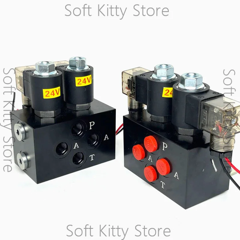 12/24V Double Solenoid Valve Hydraulic Shear Mother And Child Clip To Electrically Controlled Excavator Front-End Accessories