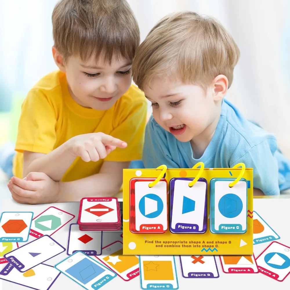 Hot 60 Graphic Combination Desktop Educational Cards Color Enlightenment Cognition Parent Child Interactive Fun Useful