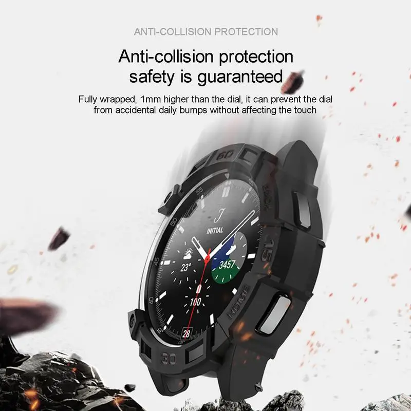Case Compatible For Watch 4 Classic 46mm Smart Watch Cover TPU Screen Protector Stylish Watch4 Accessories
