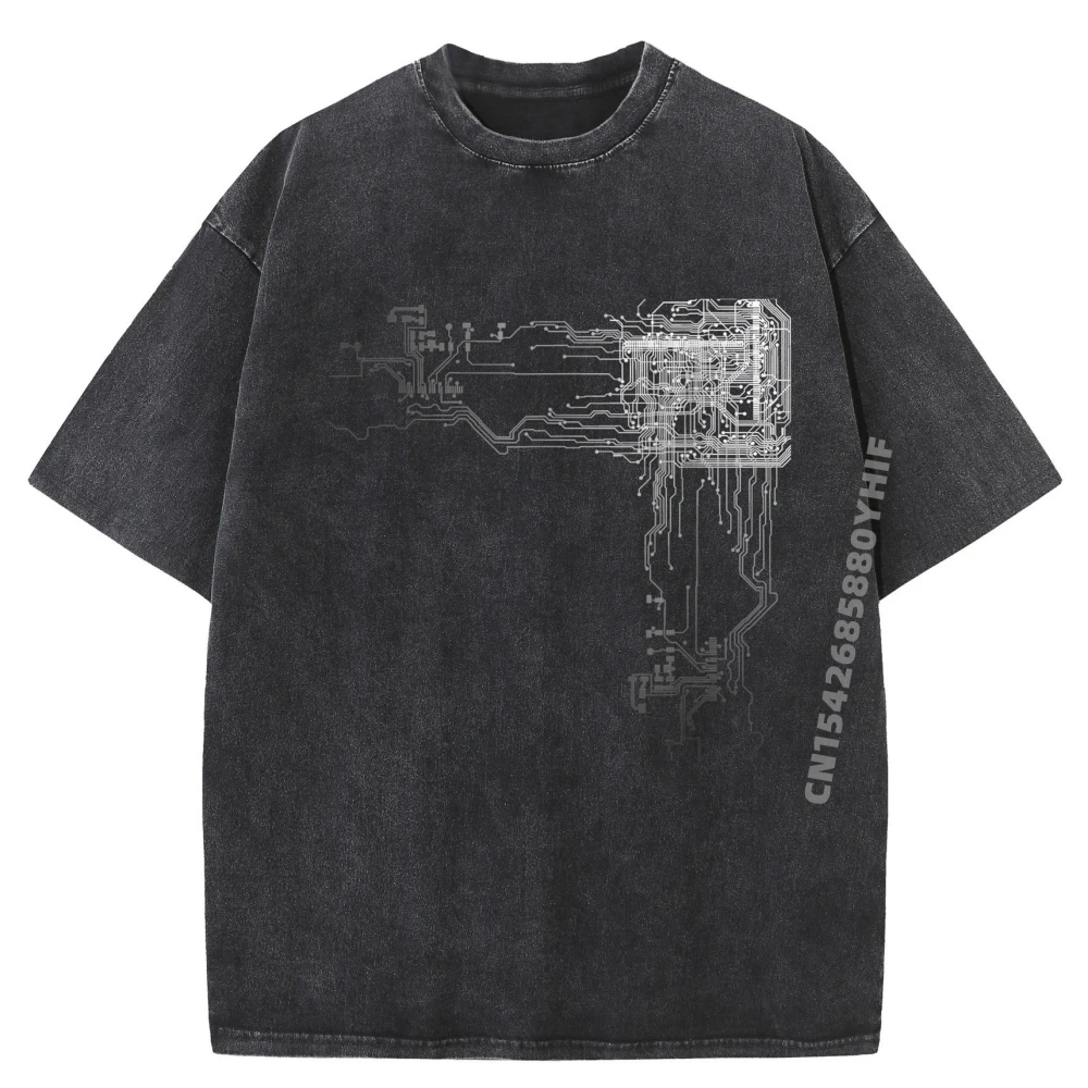 

Cpu Technology Nerd Computer Chip Computer Scientist Cute Oversized T Shirt Women Funny Shirt Harajuku Washed T-shirt