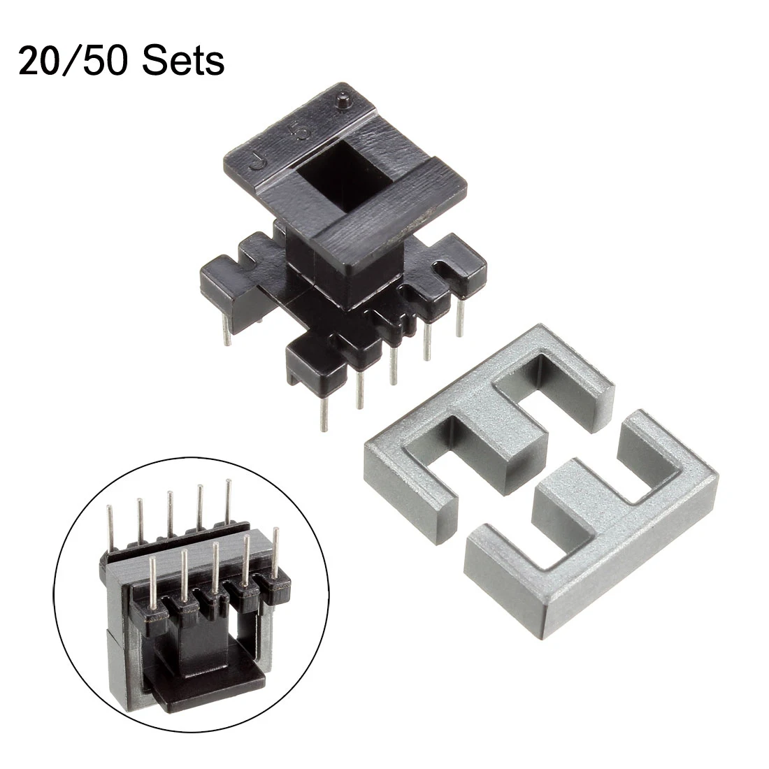 20/50Sets EE16 5 with 5pin Transformer Bobbin PC40 Ferrite Core Vertical 40/100 Ferrite Halves and 20/50 Bobbin Magnetic Core