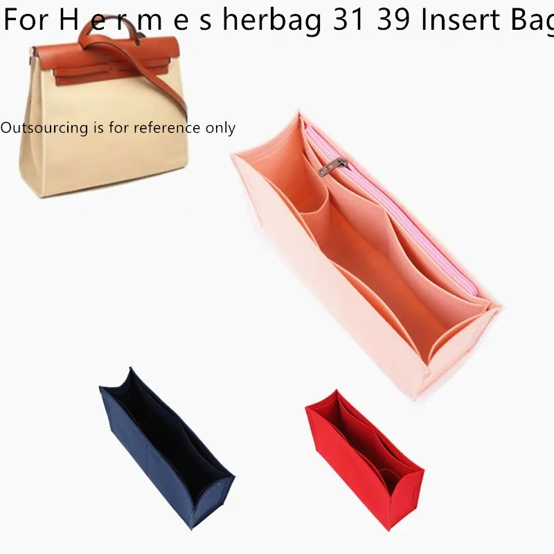 

Felt Insert Bag Fits For H herbag 31 39 Liner Bag Felt Cloth Makeup Bag Support Travel Portable Insert Purse Organizer