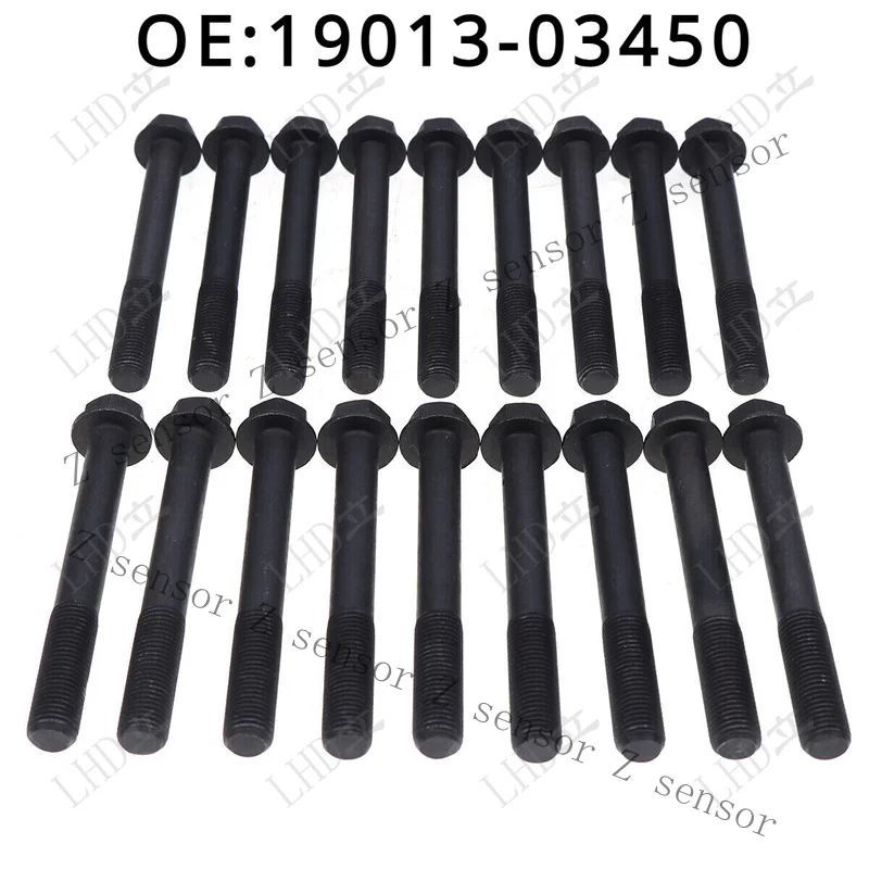Z+ 18 Pcs New Cylinder Head Bolt 19013-03450 For Kubota Engine V2403 V2203 V2003/