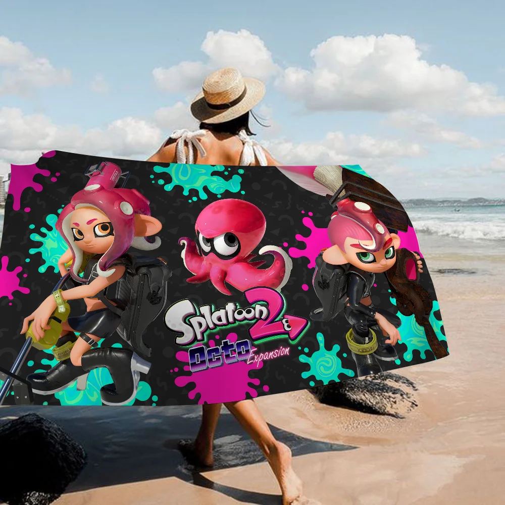 Splatoons Game Anime Beach Swimming Towel Soft Absorbent Washcloth Children's Gifts for Kids Travel Camping Gym