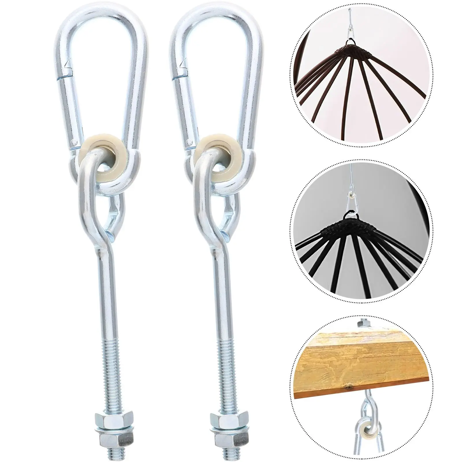 

2Pcs Swing Hooks Heavy Duty Hammock Hangers For Metal Chair Baby Toys Strong Durable Outdoor Indoor Swing Mounting Hardware