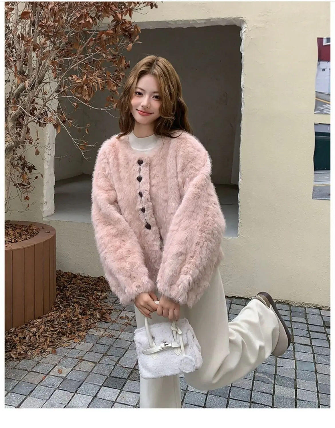 Manteaux verts en fausse fourrure pour femmes, capuche amincissante, tendance, motif tacheté, manches debout, longueur bouffante légère, capuche Raglan