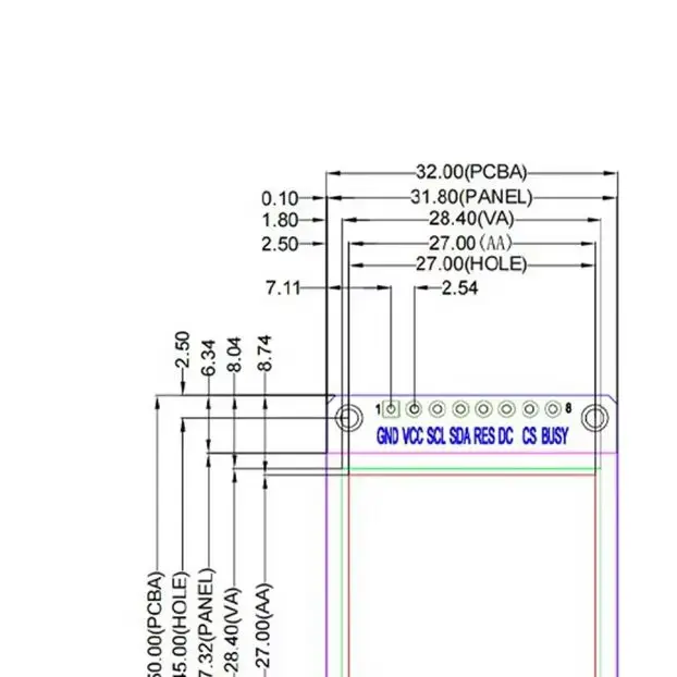 1.54Inch E Ink E Paper Display Module SSD1680 Driver 152*152 Resolution SPI Interface Ultra Low Power for Electronic Shelf Label