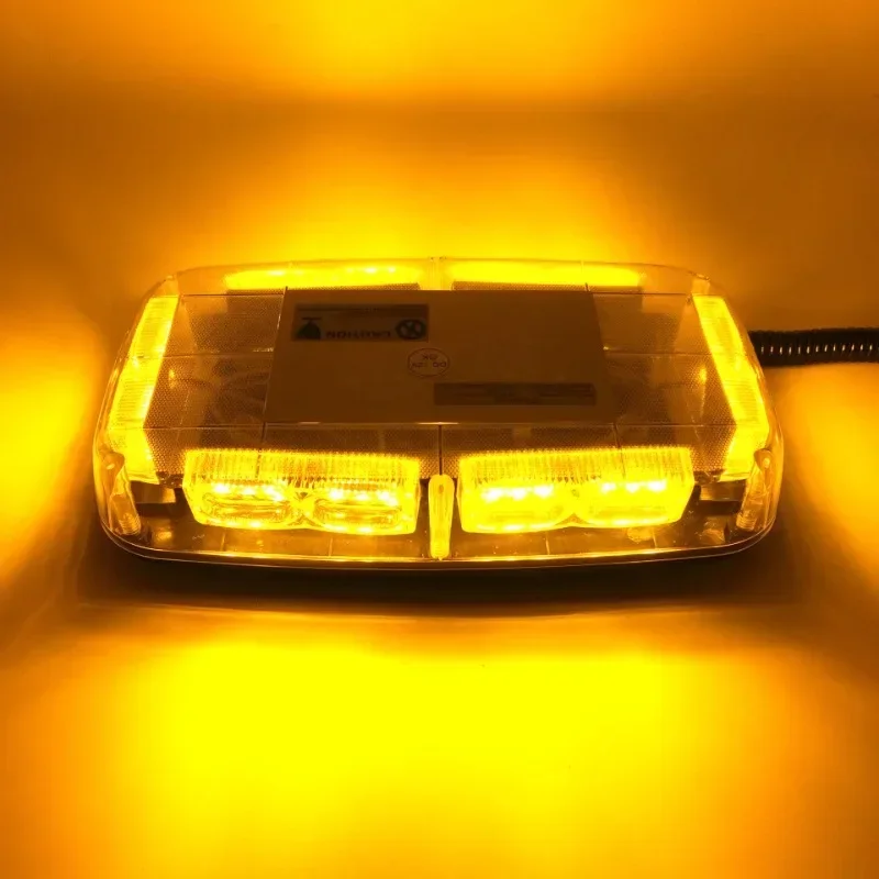 Imagem -03 - Carro Strobe Luz de Advertência Lâmpada de Sinal de Emergência Veículo Telhado Piscando Beacon Amarelo Led Cob Lâmpada do Teto Polícia Pisca-pisca dc 1224v