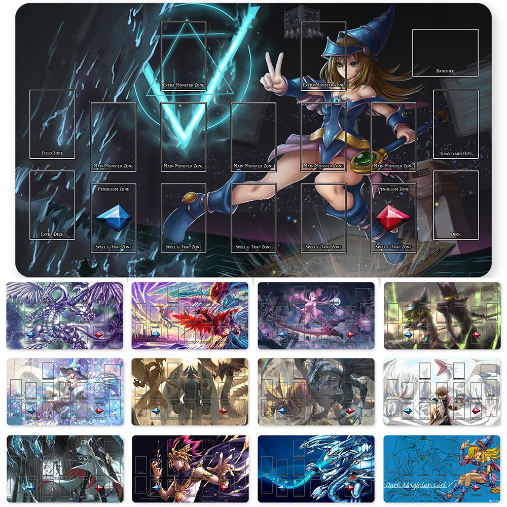 HOT OCG Playmat Blue-eyes Ultimate Dragon Dark Magician Duel Monsters Playmats Compatible for YuGiOh TCG + Free Bag - ygo (51)