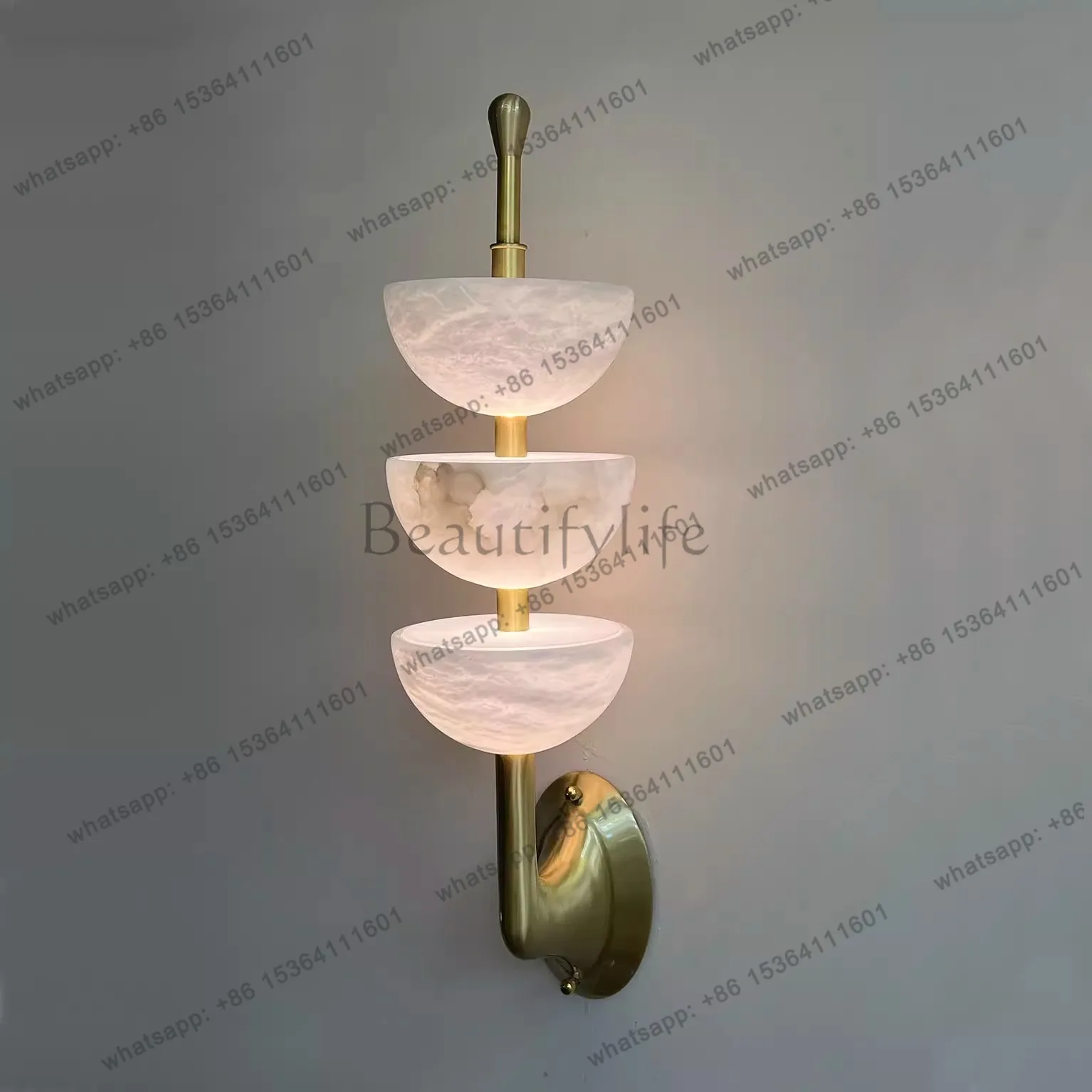Cross-border Italian bedside marble luminous object simple modern light luxury hotel