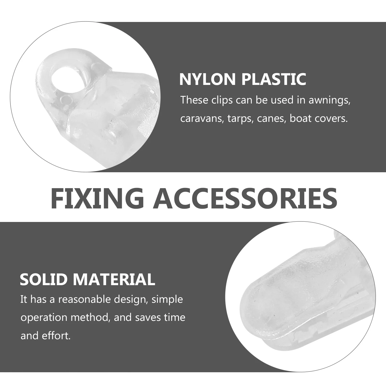

24Pcs Tent Windproof Clips Durable Transparent Tarp Clamps for Camping Awnings Boat Covers Tarp Clips Tent Clip