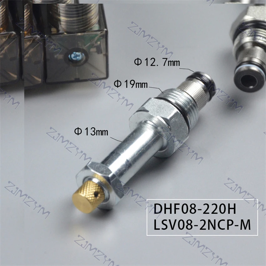 Électrovanne filetée hydraulique de cartouche 2 positions 2 voies normalement fermées DHF08-220H LSV08-2NCP-M DC12V/DC24V/AC220V 250bar