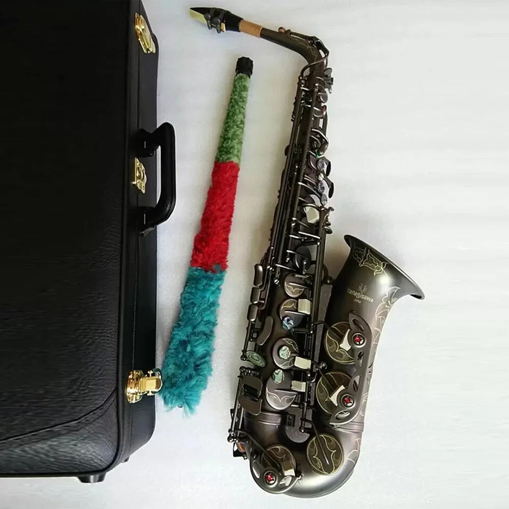 

A-992 High quality alto saxophone, black saxophone, throat, connected reed neck instrument with bag and leather cover