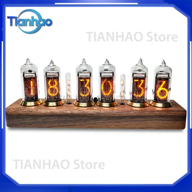 IN-14 Nixie Tube Clock for Former Soviet Glow Tube Clock Electronic Tube Clock with Dial and Plug Bluetooth Control and Touch