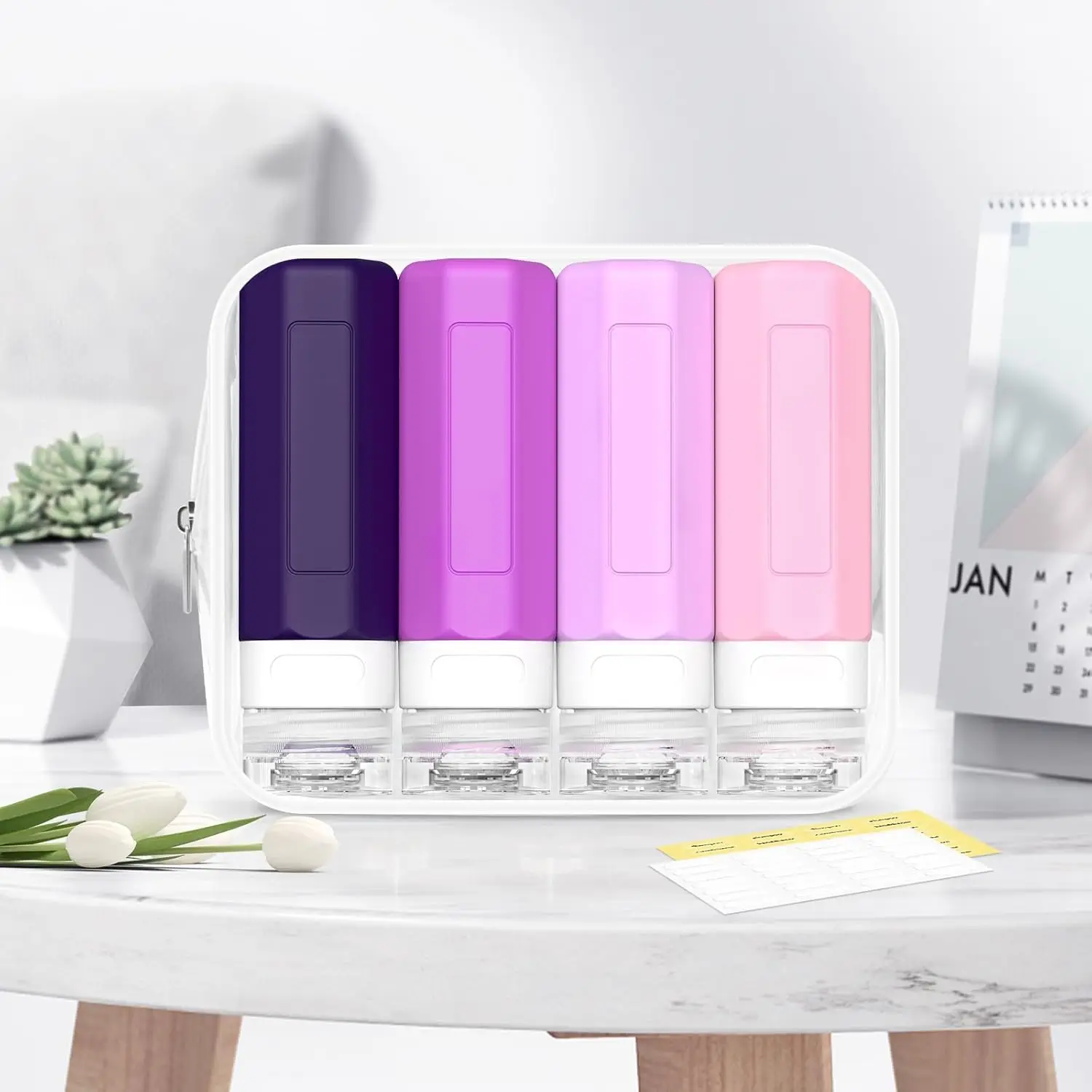 90 مللي/مجموعة سيليكون السفر متعدد الألوان زجاجات مستحضرات التجميل حاوية فارغة مانعة للتسرب إعادة الملء زجاجة لغسول مكيف الشامبو