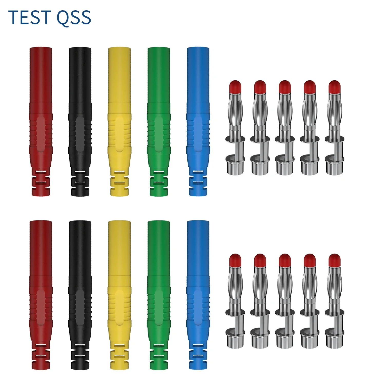 

QSS 10PCS 4MM Safety Banana Plug Insulating Head Assembly Type Solder for Electronic Components
