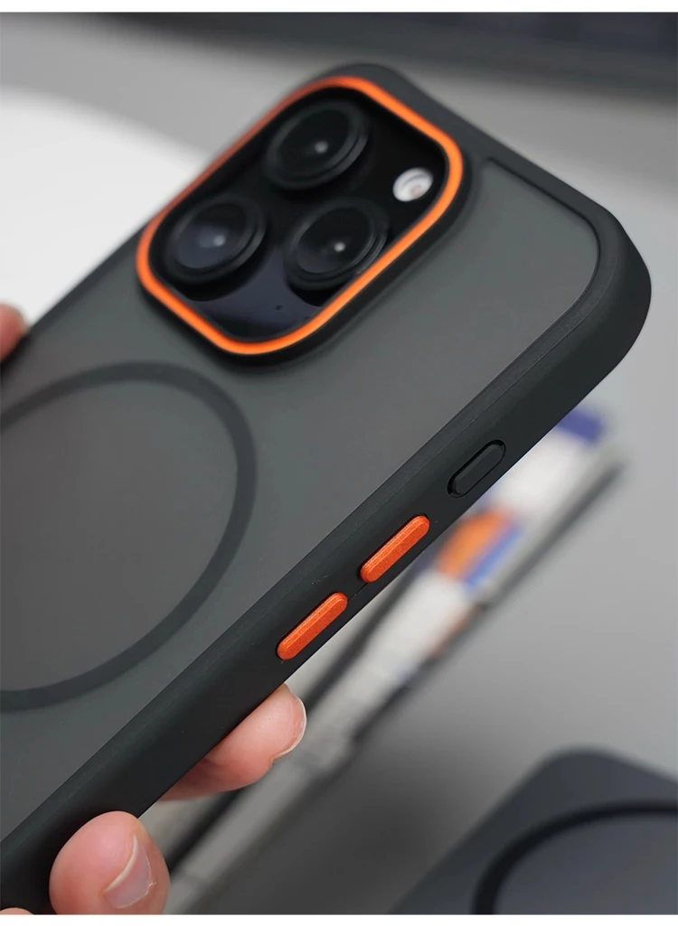 Luxuriöse Matte Durchsichtige Stoßfeste Magnetische Hülle für iPhone 18 17 16 Pro Max 15 14 13 12 für Magsafe Kabelloses Laden – Detail 13
