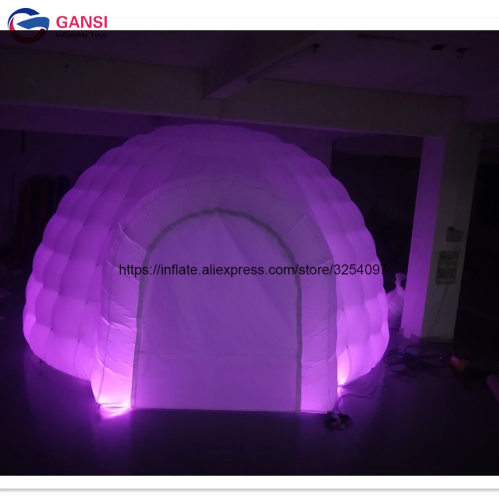 Funny Door To Door Event Party Lighting Toy Tent Inflatable Air Dome Tent With Coloful Lights