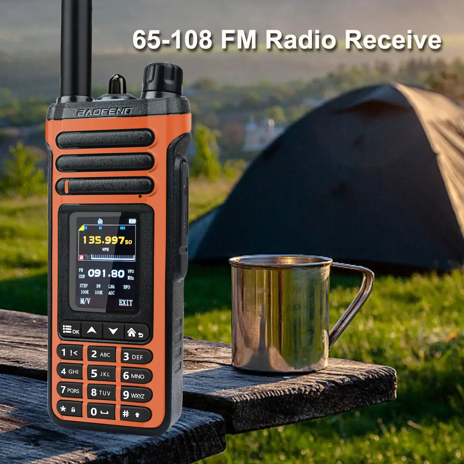 Baofeng SW-9 Full Band Shortwave Radio AM FM SSB VHF UHF Air Band NOAA Frequency Sweep App Wireless Program Walkie Talkie