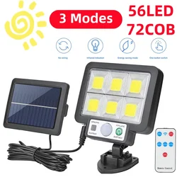 LED/COB Solar Split Wall Lamp 3 Mode Solar Powered Infrared Motion-Sensor Lamp with Remote Control For Yard Security Wall Light