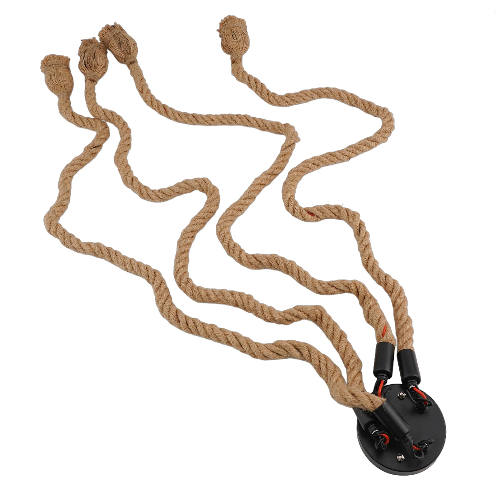 الرجعية ضوء قلادة ضوء 4 أضواء قلادة ضوء المناسب E27 مصباح حامل الأرض الأصفر حبل القنب IP20 العملي #5