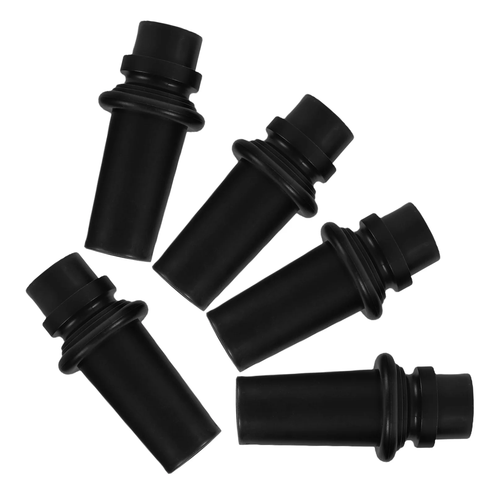 

5 Pcs Violin Tail Post Tightening Sleeve Cello Endpin Stop Pad Black Plastic Cap