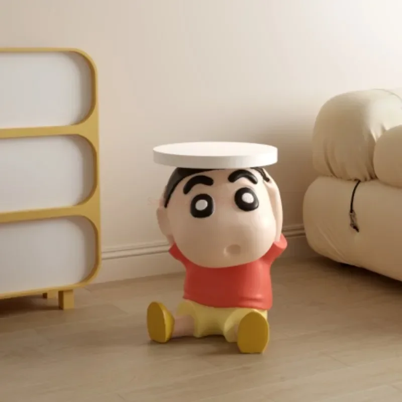 Anime Figure Cartoon Kawaii Crayon Shin-chan Resin Household Entrance Foyer Shoe Changing Stool Creative Living Room Low Stool