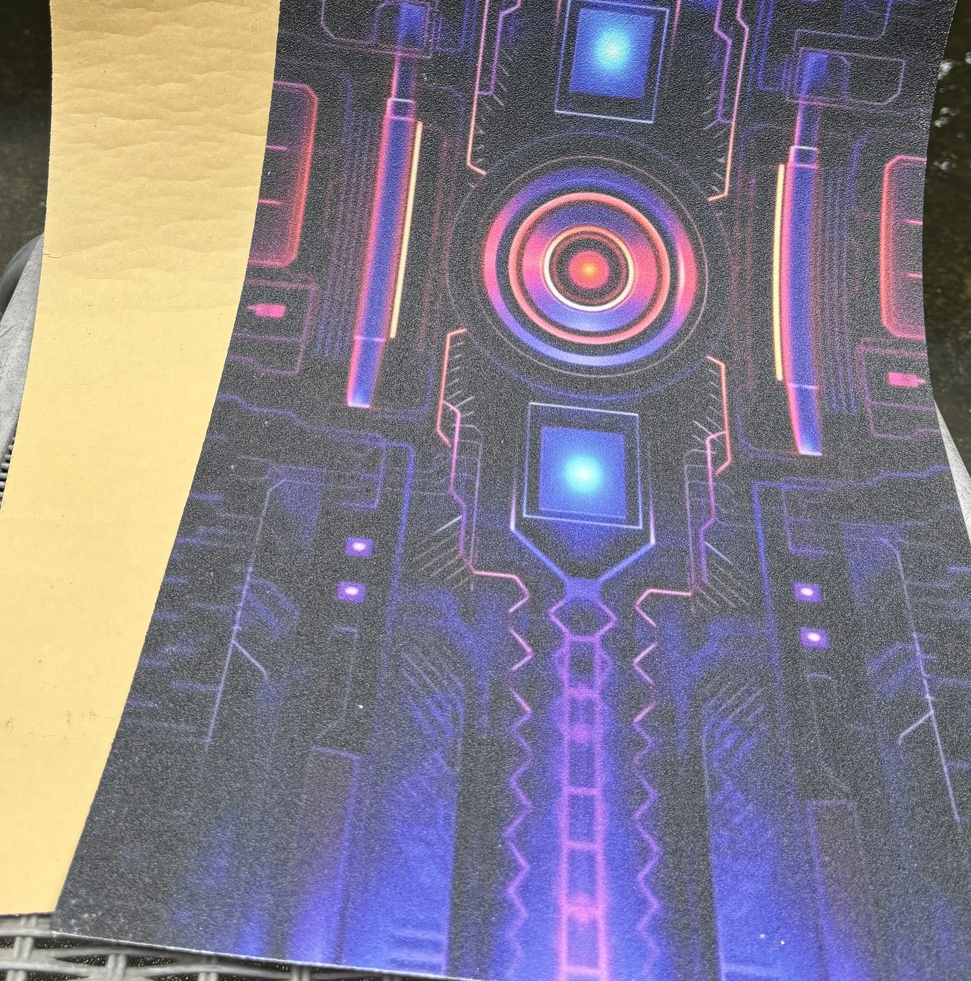 Phantom Color Mecha Pattern Electric Scooter Anti-slip Sticker Sandpaper Skateboard Grip Tape Sheet 60*30cm