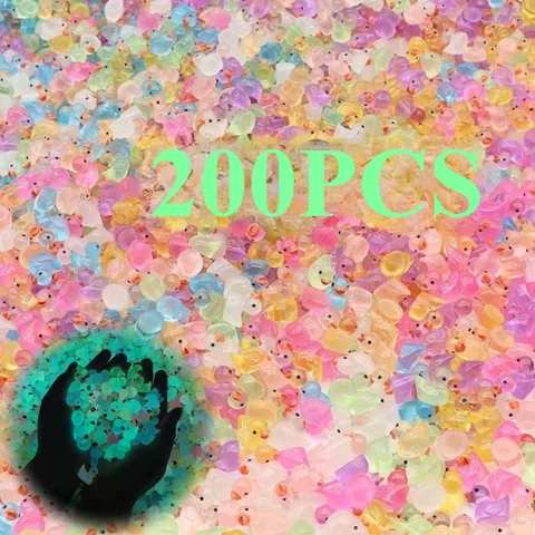 10–200 Stück Enten-Sammelspielzeug, Mini-Entenfiguren-Set für DIY Microlandscape, Feengarten-Dekoration, Miniatur-Cartoon, gelbe Ente