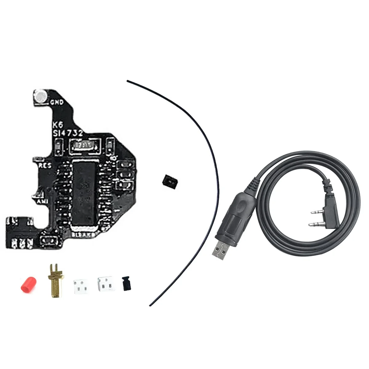 SI4732 Radio Module+USB Programming Cable for Quansheng UVK5/UVK6 Shortwave Modification Module Dual Antenna Solution