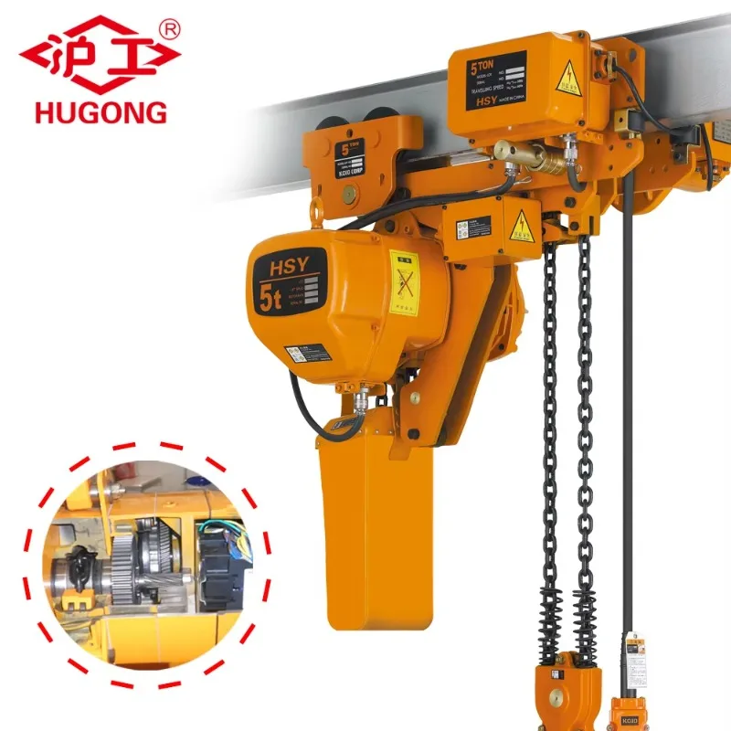 Move 2000kg 380 V Electric Chain Low Headroom Hoist With Trolley