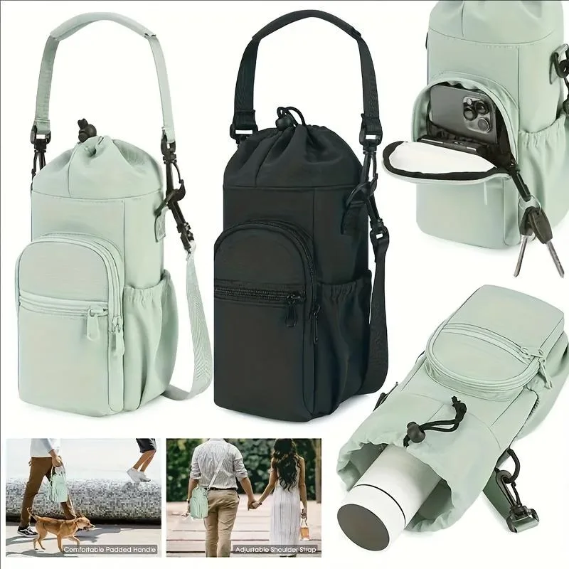 Water Bottle Holder Sling Bag with Strap for 32oz/40oz Insulated Bottles Crossbody Shoulder Carrier Water Bottle Cup Accessories