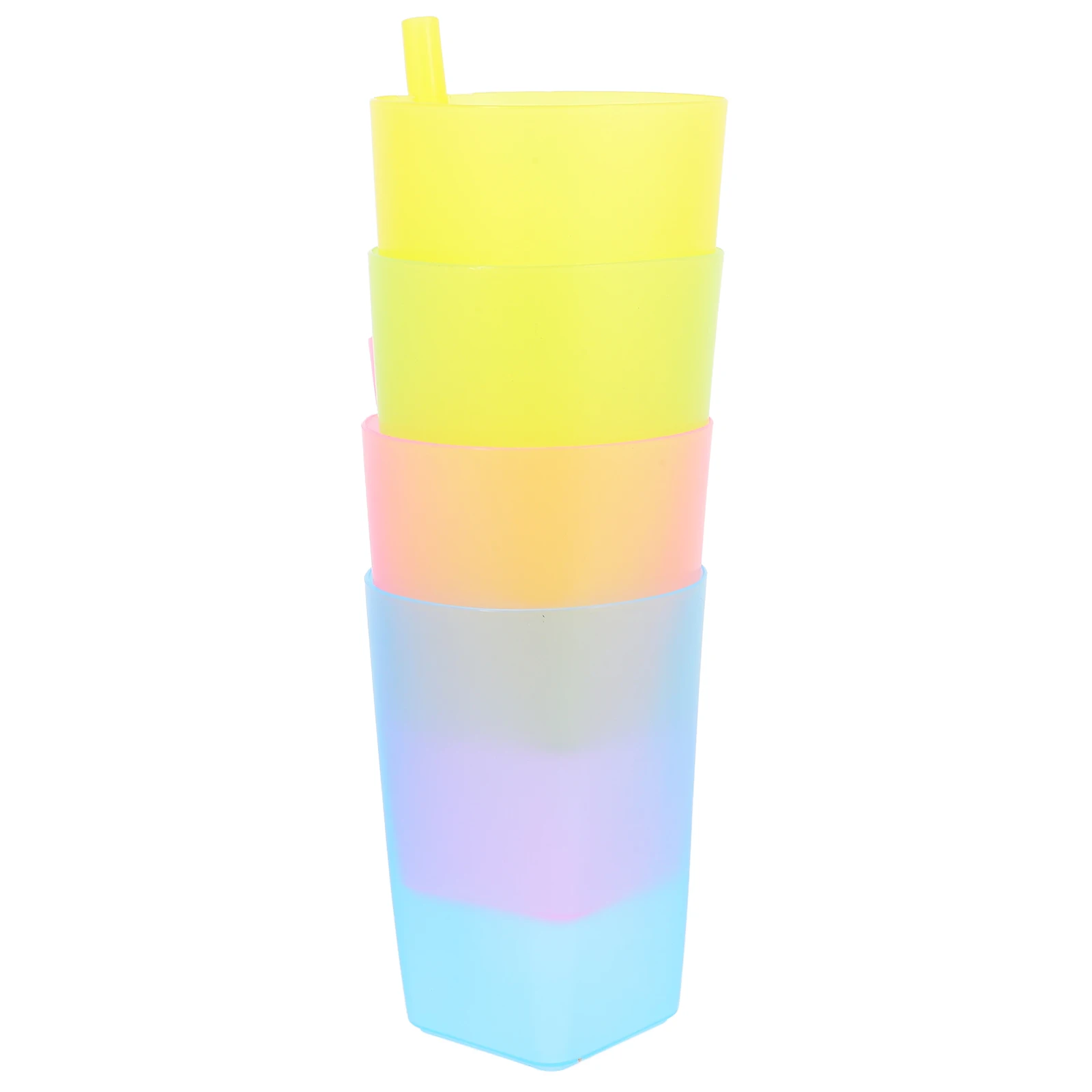 

16Pcs Reusable Straw Cups Portable Water Beverage Cups Practical for Milk Tea Juice Milk Cup Household Beverage Cup