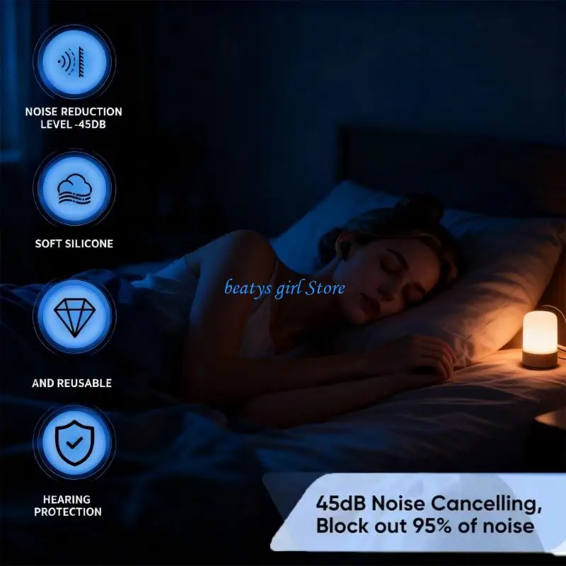 

C7AB Multipurpose Silicone Earplugs for Students Office Workers Office Library Transport with Effective Sound