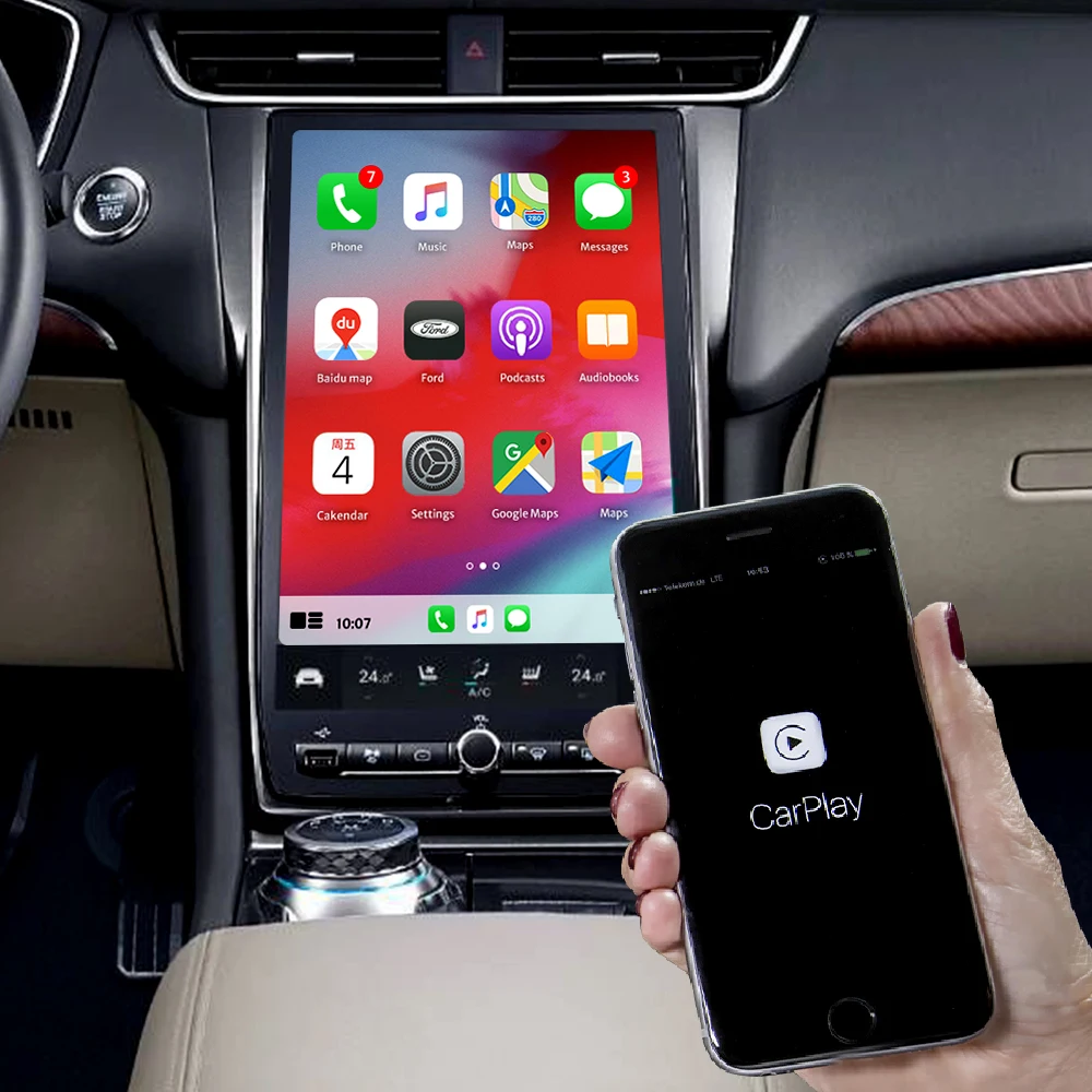 High qualityFor   12.8inch Vertical Screen Wireless   Carplay Decoder Original System Android Auto Non-Destructive Upgrad