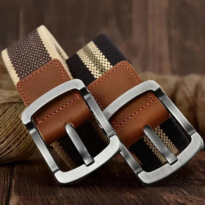 Mode Merk Pin Gesp Canvas Riem Voor Mannen Vrouwen Outdoor Reizen Casual En Veelzijdige Broekriem