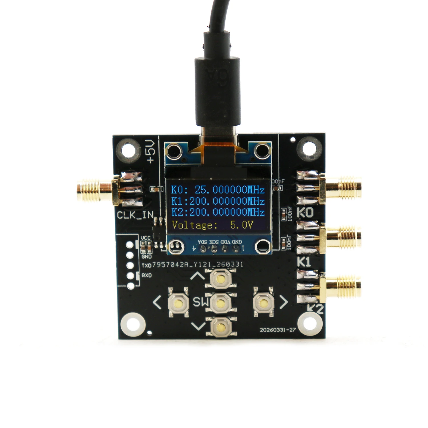 Image of SI5351 Taktgenerator 2,5KHz-200MHz Rechteckwellen-Signalquelle SMA-Ausgang für Amateurfunk Labor RF-Test Frequenzkalibrierung