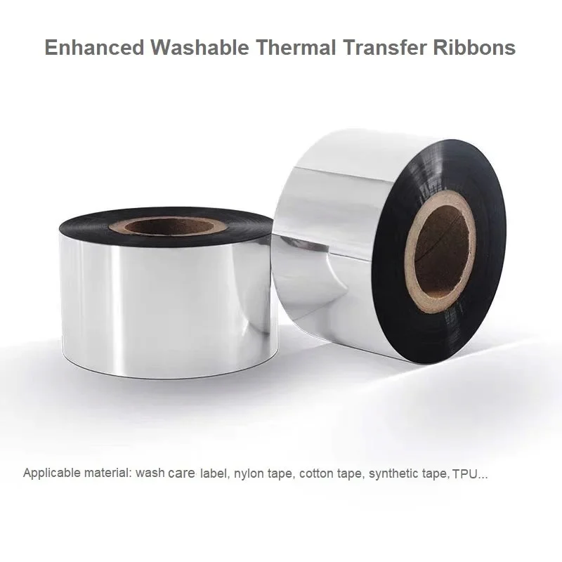 Stampa di etichette per la cura Rotolo di nastro inchiostrato 30×300M 35 40 50 55 60 Nastro inchiostrato a trasferimento termico migliorato per la stampa di etichette per la cura del lavaggio