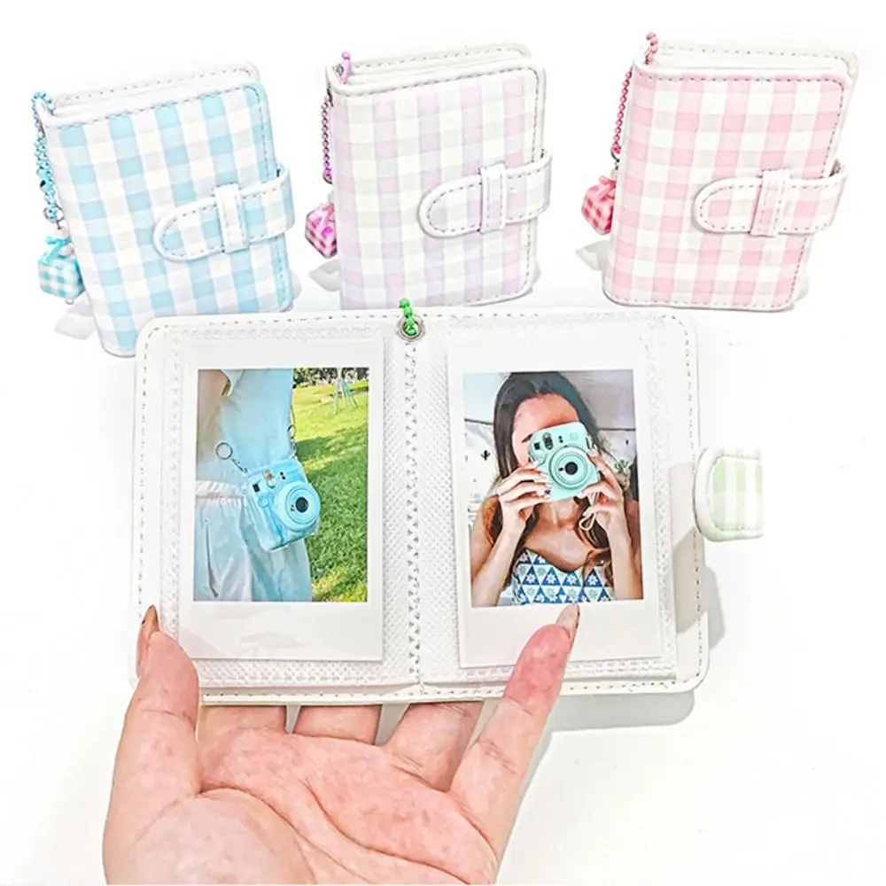 28 Pockets 3 inch Photo Album PU Grip Texture Instant Film Camera Album Universal with Pendent for Fujifilm Instax Mini 12/11/9