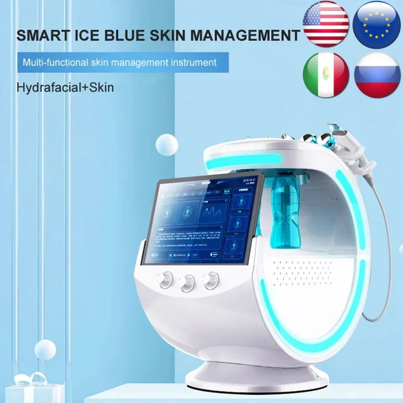 

7 in 1 Intelligent Ice Blue Facial Skin Analysis Ultrasonic Rejuvenation and Grinding High Pressure Oxygen Facial Machinea