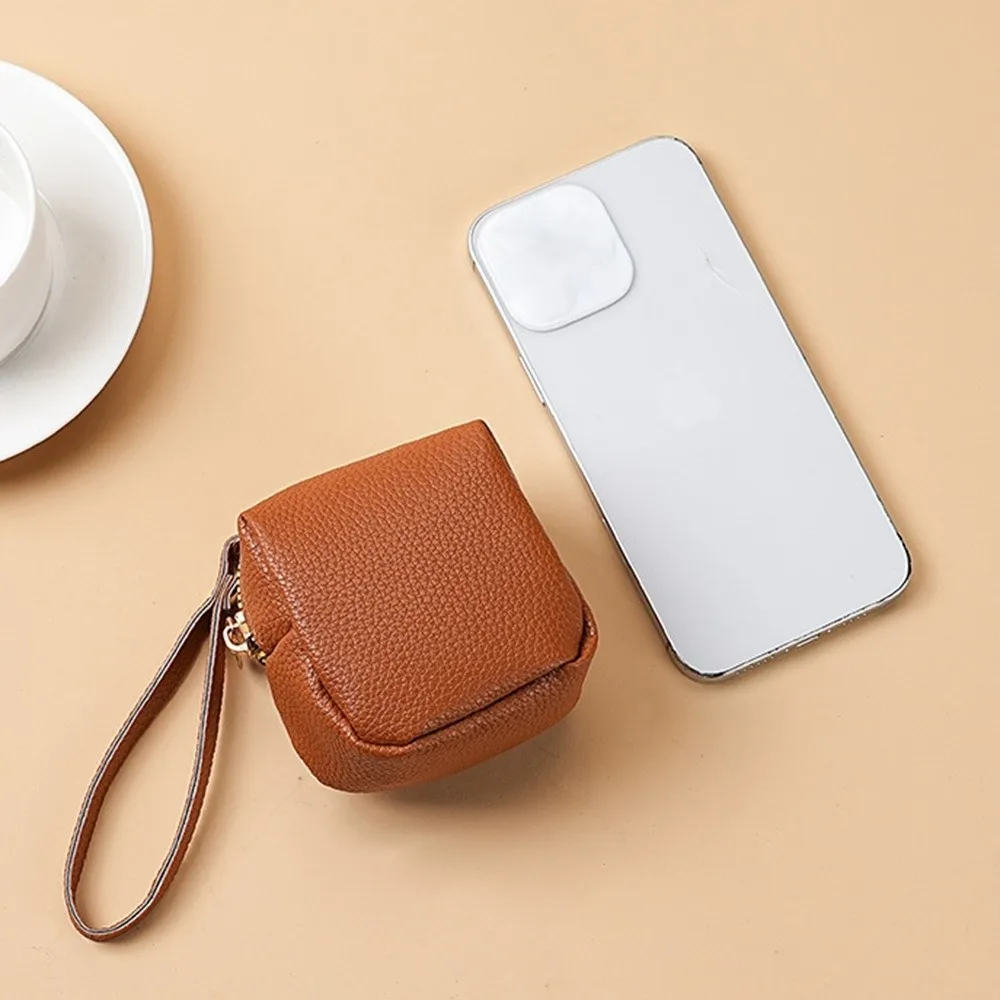 Bolso de cuero suave para llaves de coche, monedero pequeño multifuncional elegante, organizador de lápiz labial, llavero de lujo Unisex