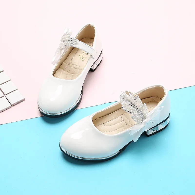 Zapatos Niña Fashion Girl Princess Shoe Water Diamond Leather Shoe Autumn Student Lolita Shoe Soft Sole Mary Jane Shoe Kid Shoe