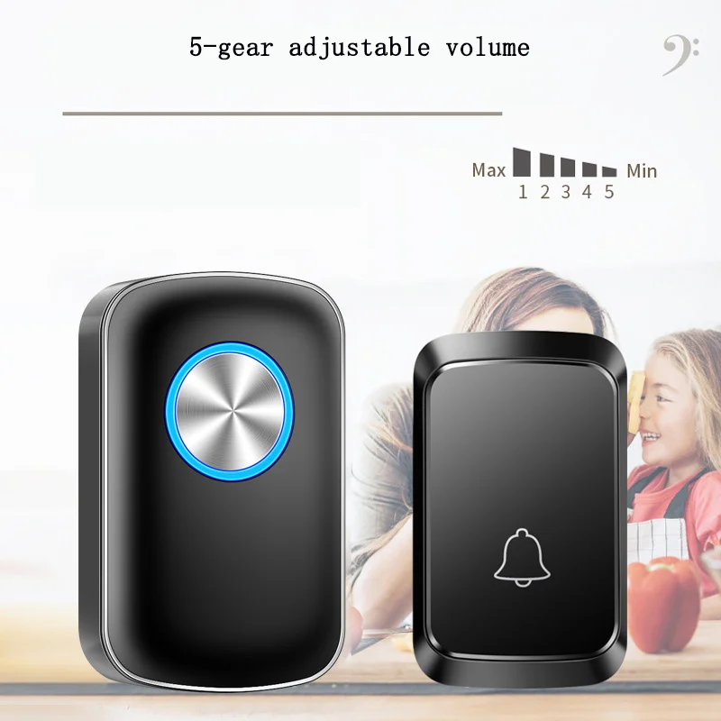 

A28 Household Digital AC Doorbell Waterproof Wireless Music Door Bell Intelligent Remote Distance Caller Plug and Play