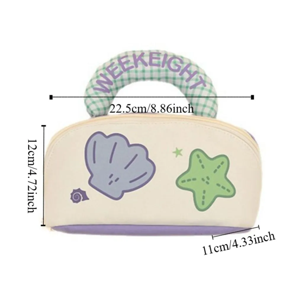 Fashion Dopamine Color Cute Makeup Bag Shell Zipper Handheld Cosmetic Case Organizer Case Kawaii Toiletry Bag Travel