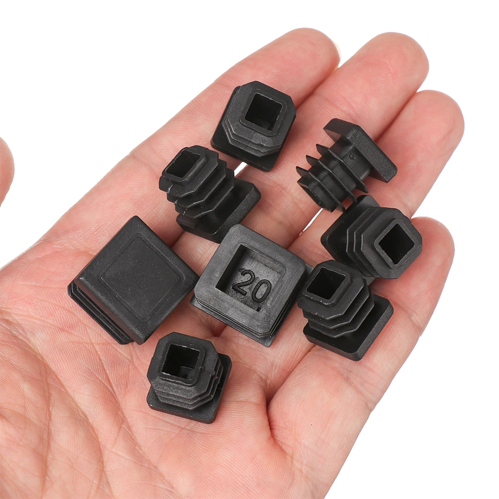 

10pcs Square Plastic Black Blanking End Cap Tube Pipe Insert Plug Bung 15x15~60x60mm