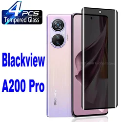 2/4Pcs 3D Anti Spy Tempered Glass For Blackview A200 Pro Privacy Screen Protector,Unable to unlock with fingerprint