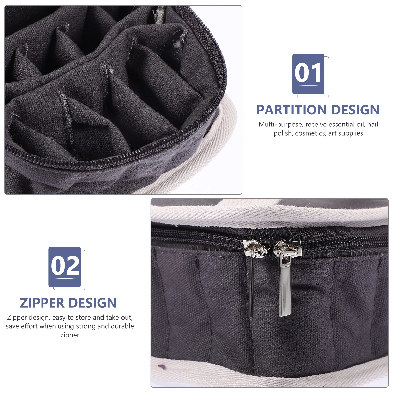 

Серая сумка-держатель для эфирного масла с отделением, прочный органайзер для путешествий, чехол для маленькой бутылки, портативная сумка для переноски, сумка для эфирного масла